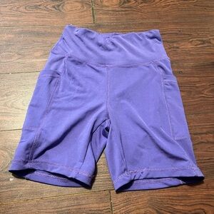 Purple Women's Shorts with Pockets